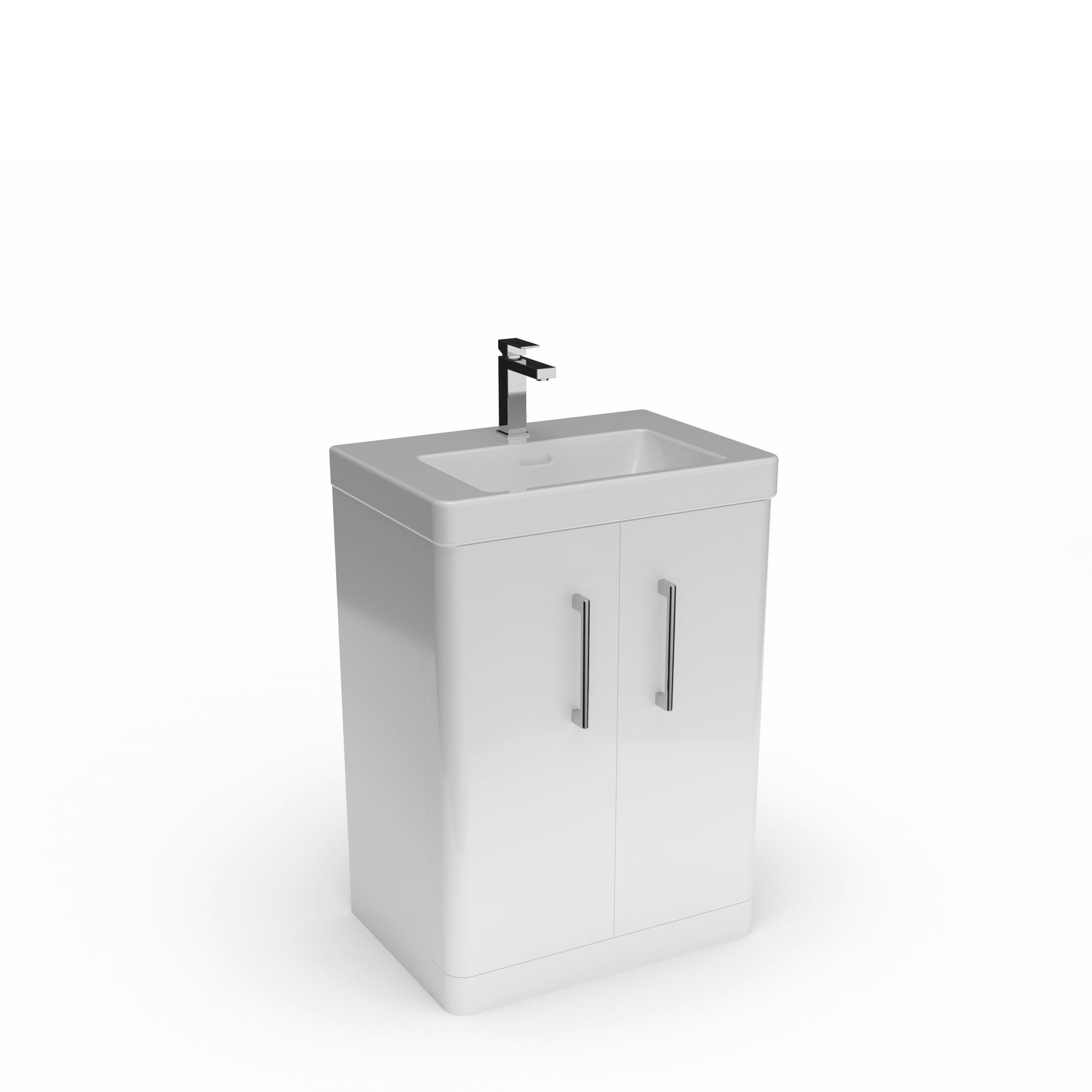 100% Waterproof Floorstanding Vanity Unit With Ceramic Basin 600mm - The Bathroom Quarter