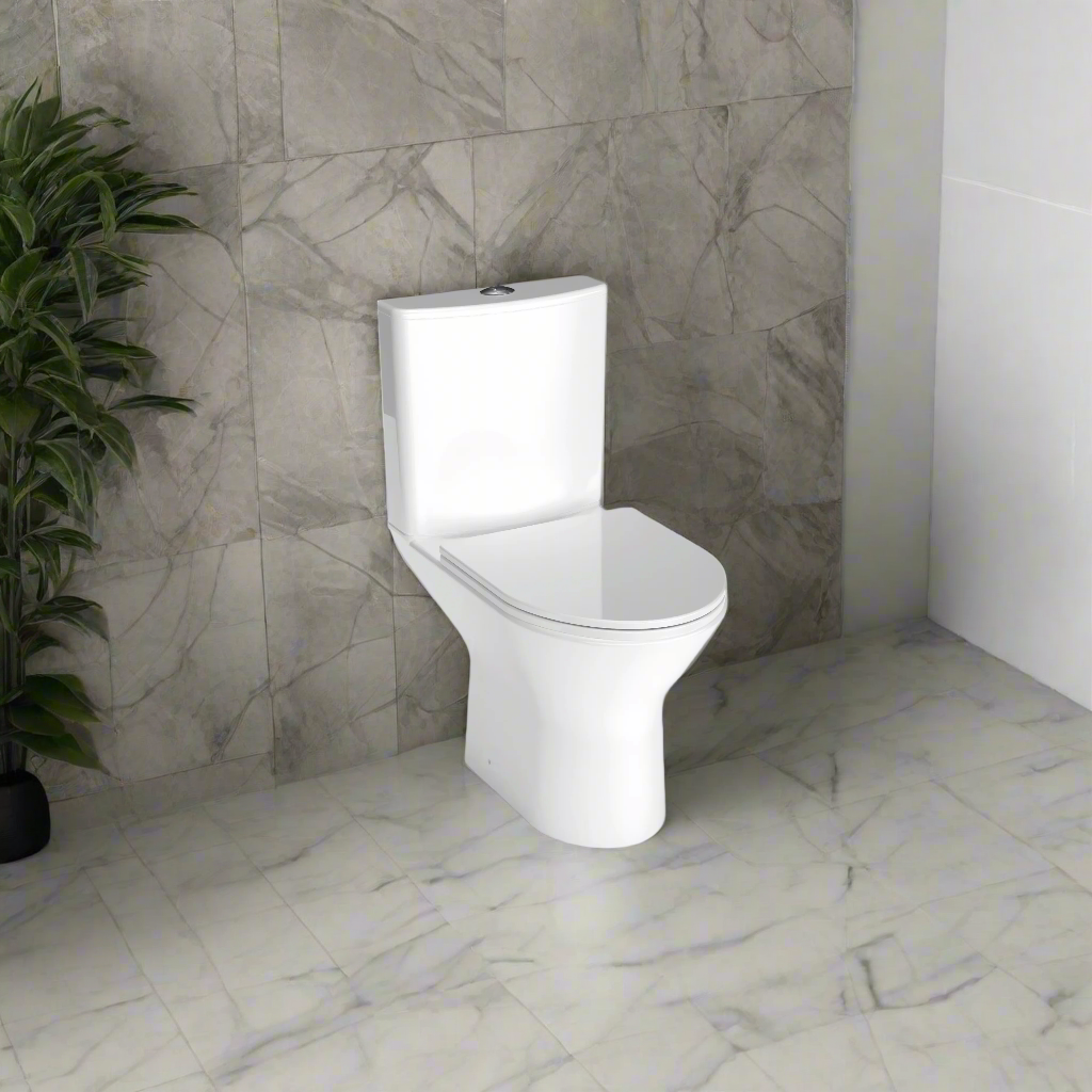 Wallace - Rimless Close Coupled WC Set, Open Back (Short Projection) - The Bathroom Quarter