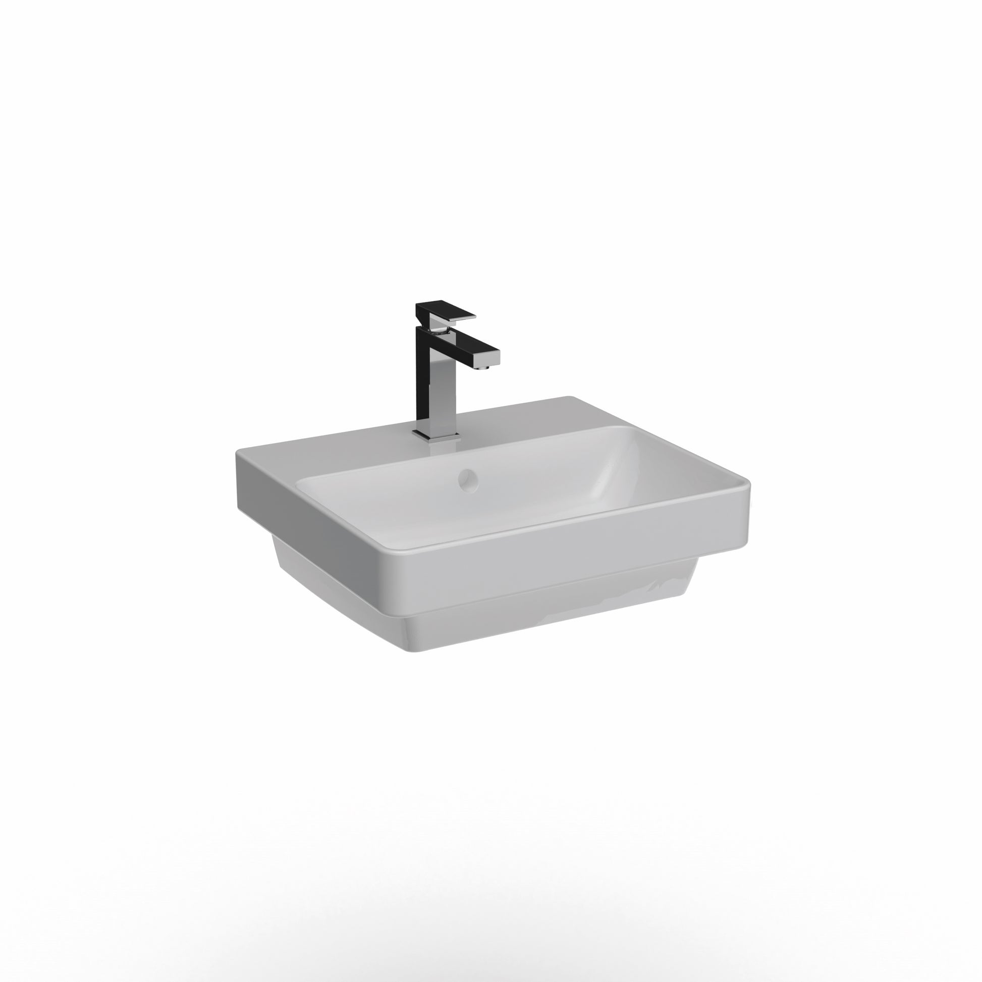 Wall Hung 2-Drawer 450mm Vanity Unit with Basin - White or Grey - Wallace - The Bathroom Quarter