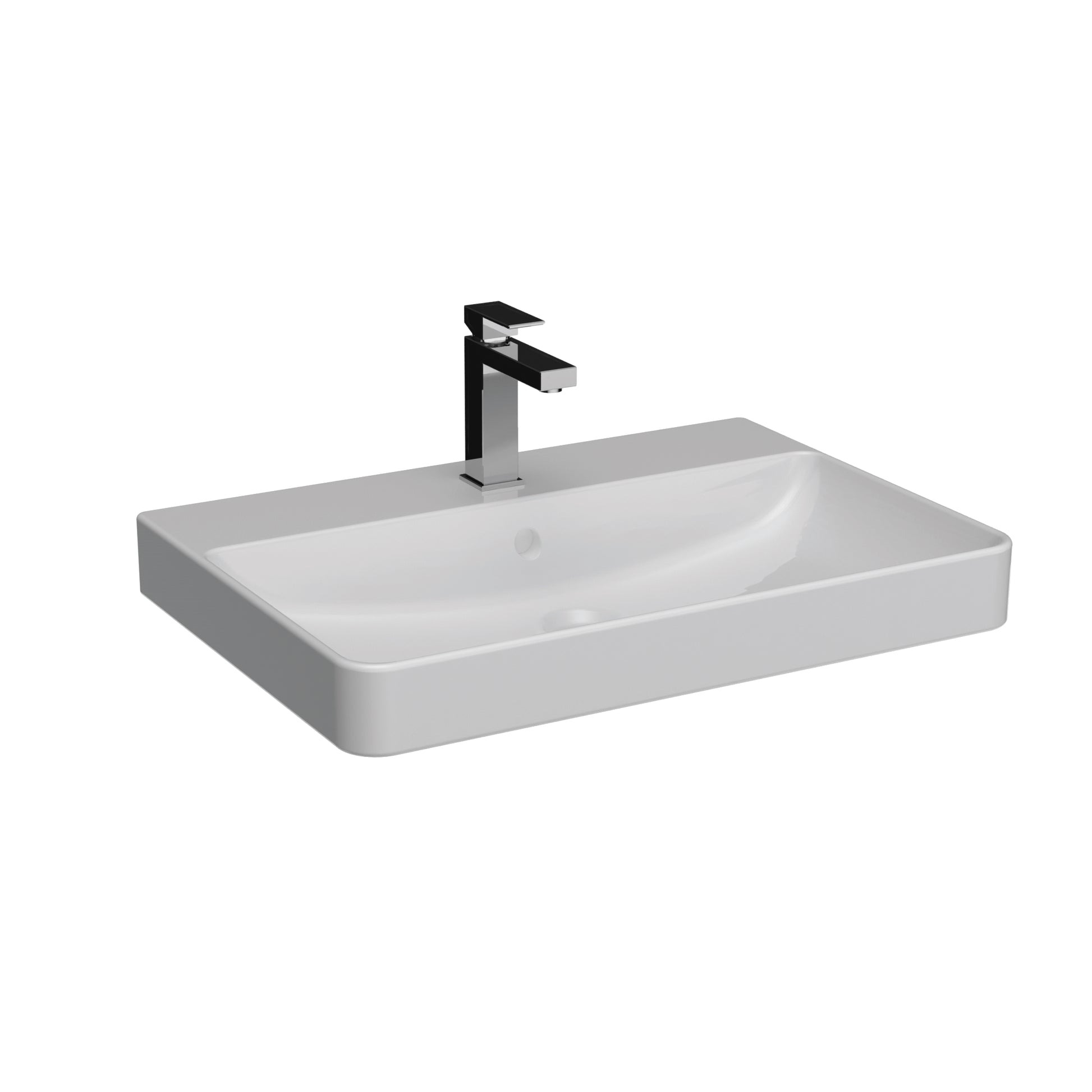 Bathroom 600mm Wall Hung 2 Drawer Vanity Unit with Basin - White or Grey - Balmorals London - The Bathroom Quarter