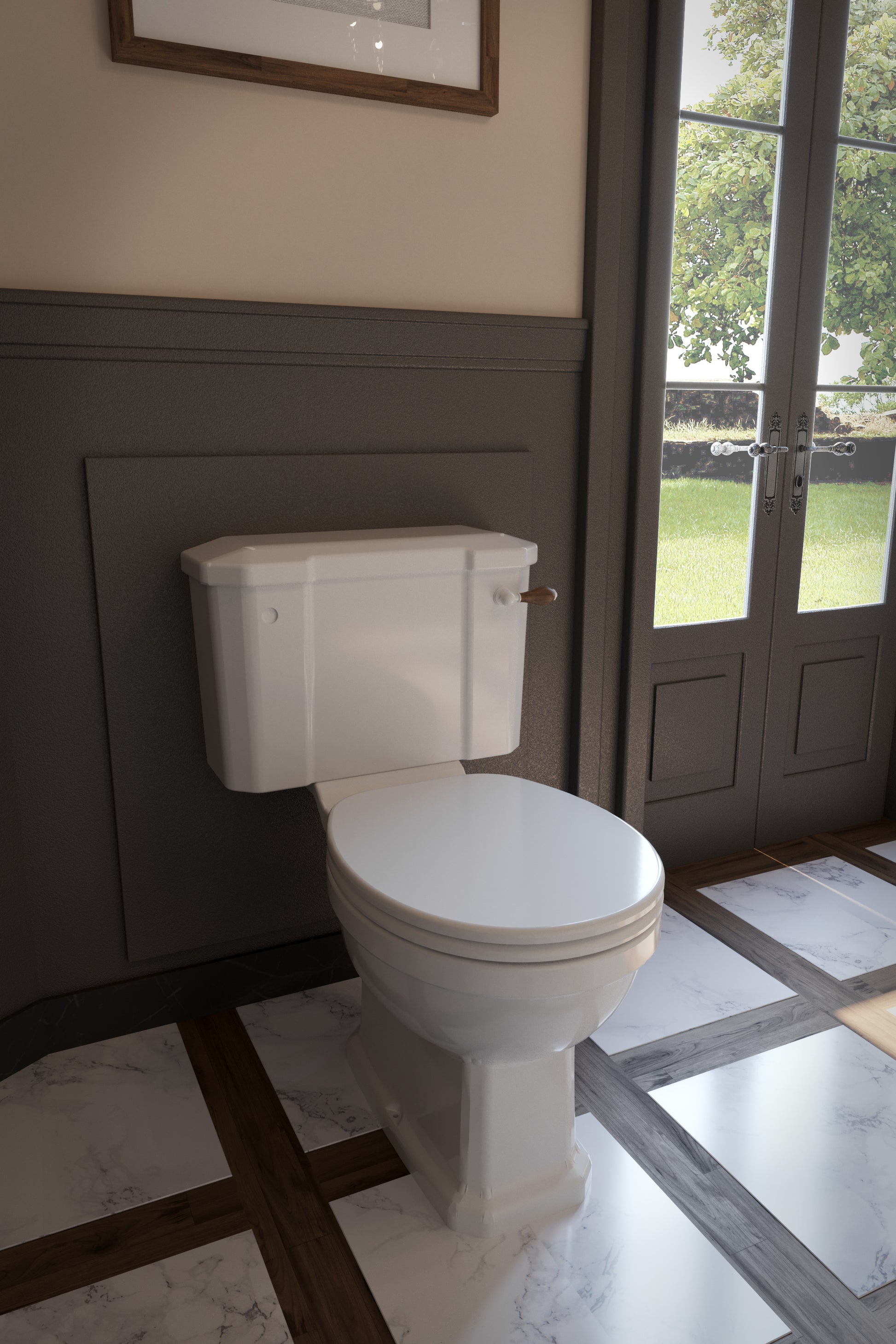 Sloane Traditional Close Coupled Victorian / Edwardian / Art Deco WC Toilet Set - The Bathroom Quarter