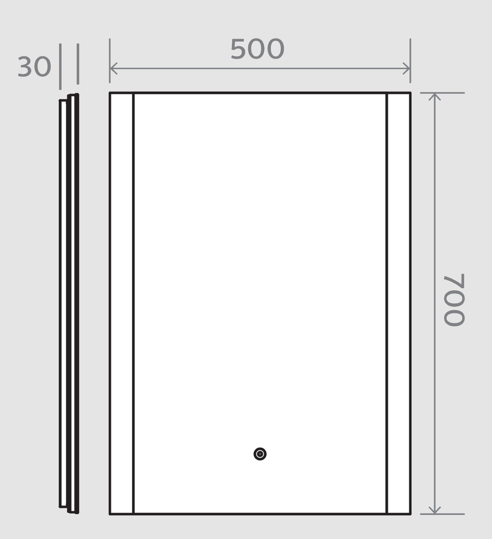 LED Mirror 500 x 700 with Demister | 2 Colour Touch Sense