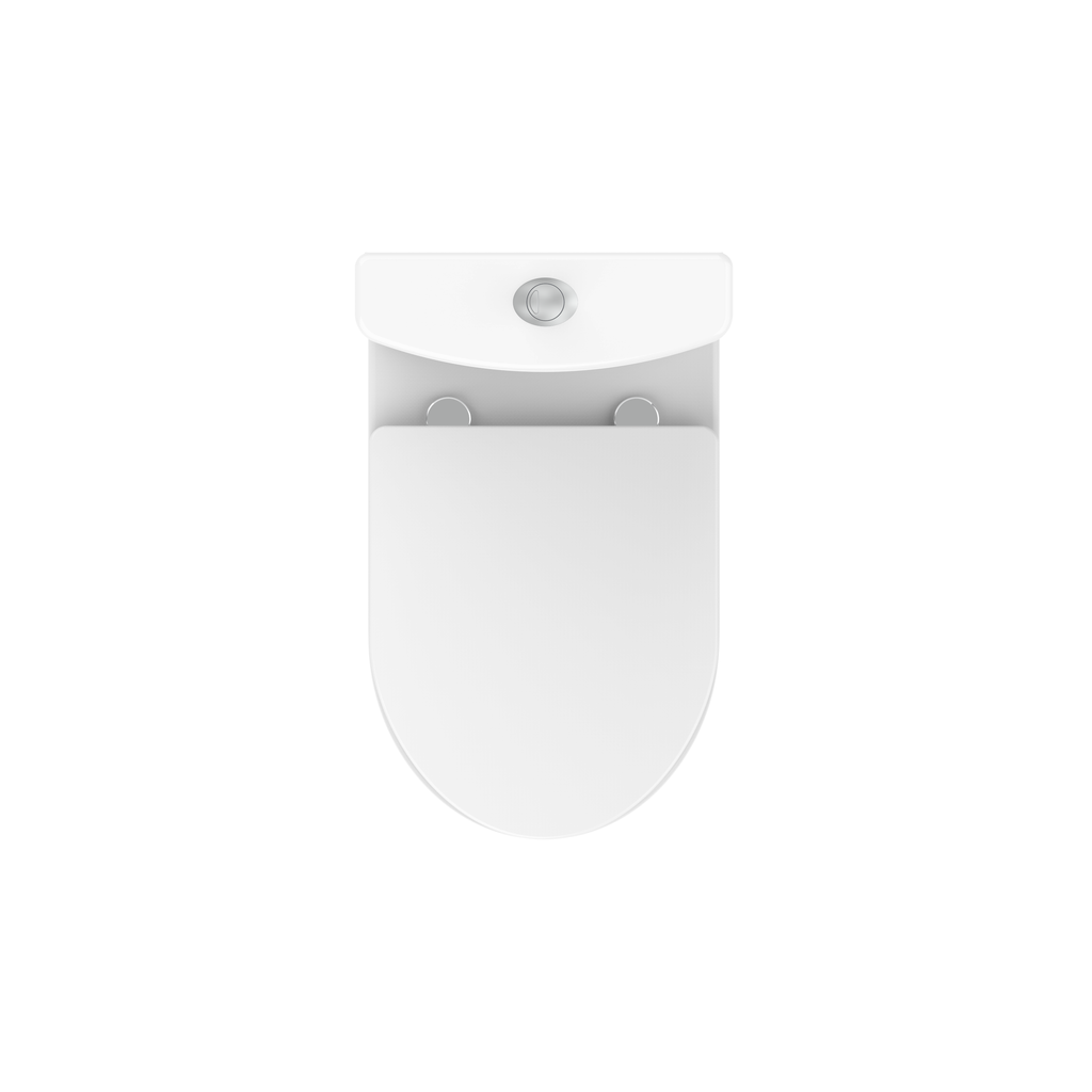 Wallace - Rimless Close Coupled WC Set, Flush to Wall (Short Projection) - The Bathroom Quarter