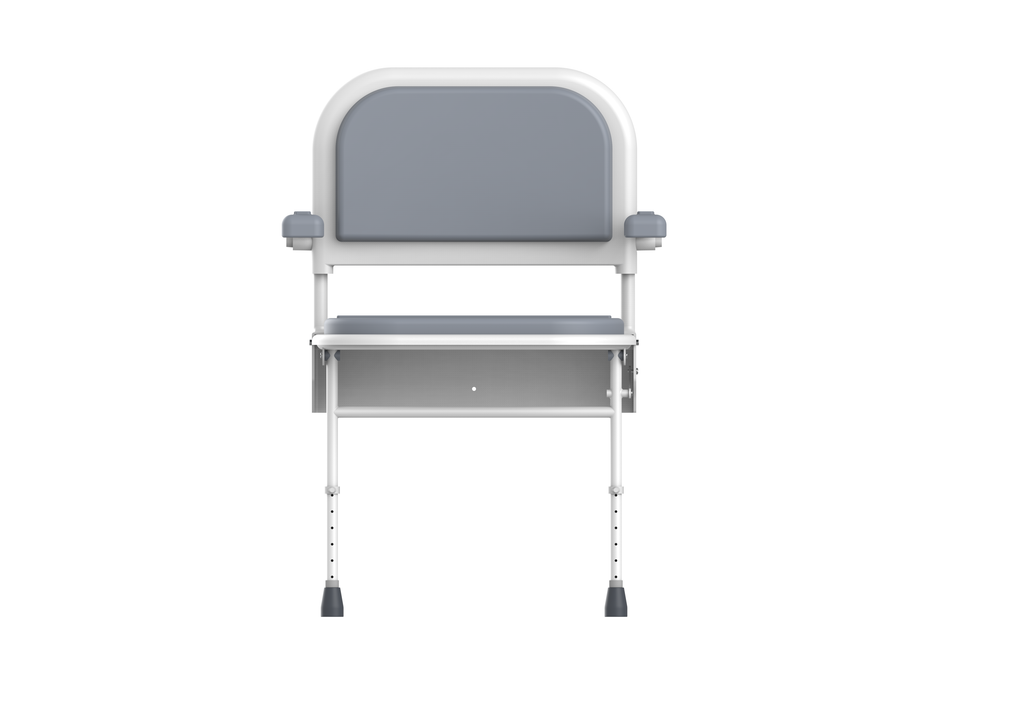 Shower chair with back rest arm and leg Grey - The Bathroom Quarter