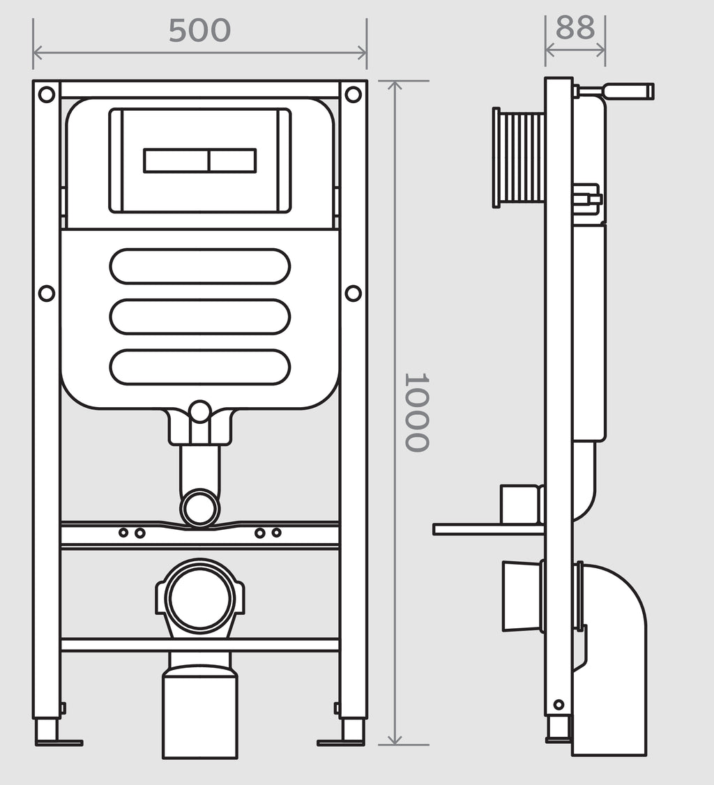 Back To Wall Rimless WC Pan with Concealed Cistern Frame -  Barford - The Bathroom Quarter