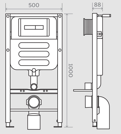 Concealed Cistern Frame with WRAS Approved Pneumatic Cistern Fitting - Warwick