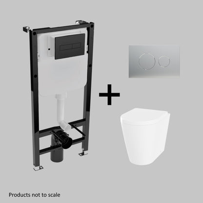 Back To Wall Rimless WC Pan with Concealed Cistern Frame -  Barford