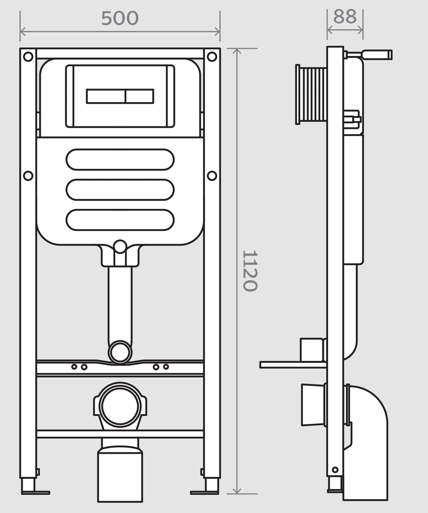 Concealed Cistern Frame with WRAS Approved Pneumatic Cistern Fitting - Warwick