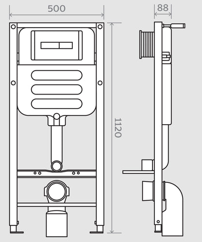 Concealed Cistern Frame with WRAS Approved Pneumatic Cistern Fitting - Warwick