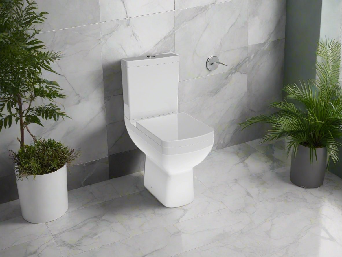 GAMME 600 - Rimless Short Projection, Raised Height 470 MM WC Toilet set - The Bathroom Quarter