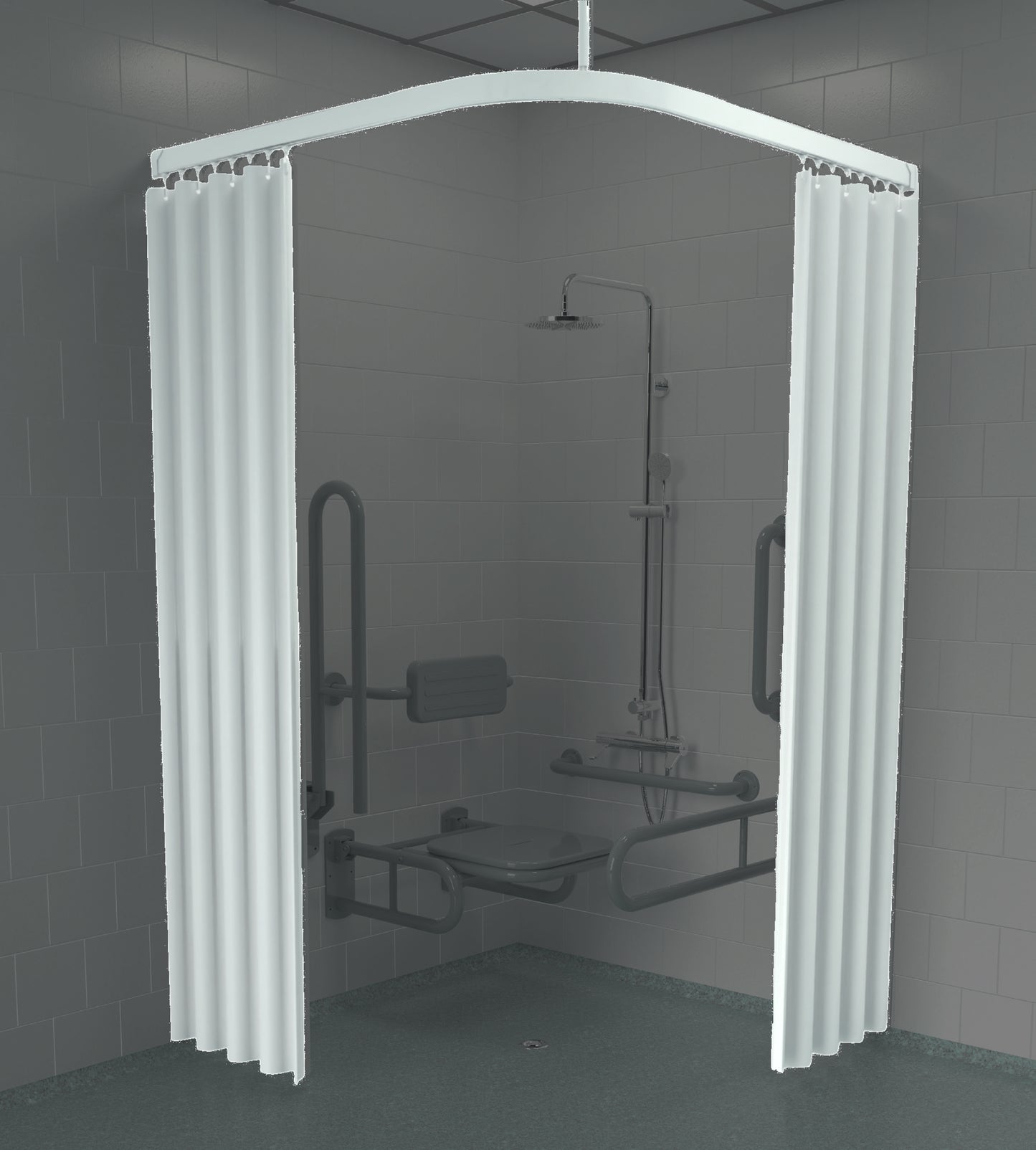 Shower Curtain & Rail Kit