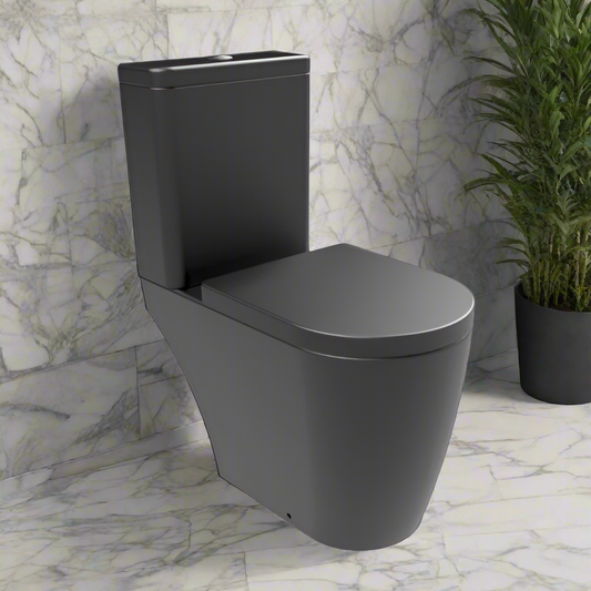 Rimless Close Coupled WC Set, Open Back (Matt Black)