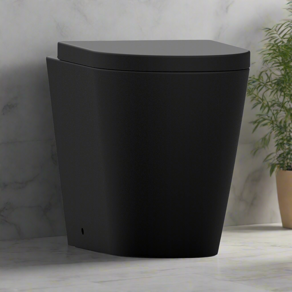 Back To Wall Rimless Pan Matt Black Toilet - Barford