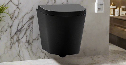 Barford Rimless Wall Hung Pan - Matt Black - The Bathroom Quarter