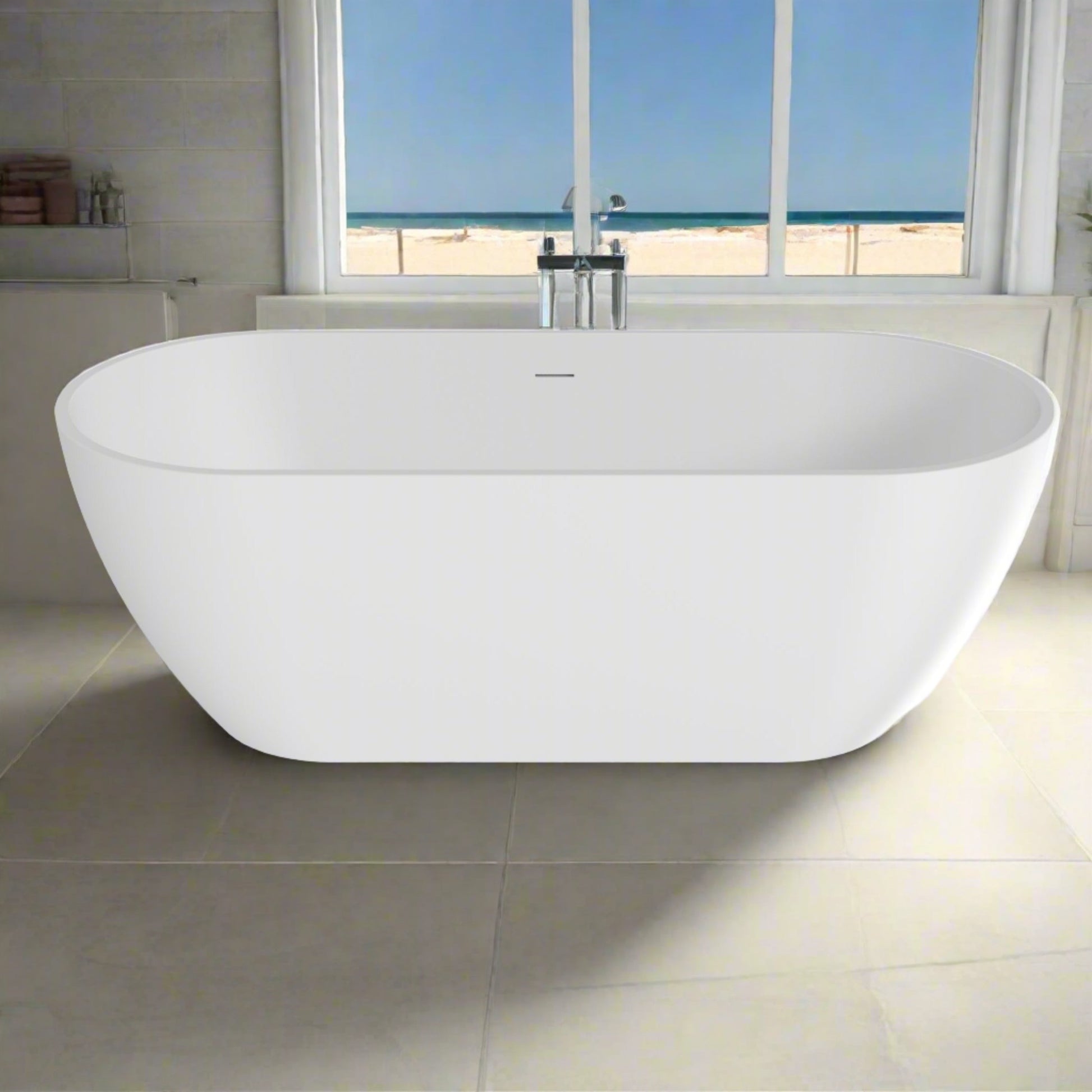 Barford Free Standing Bath in White 1650 x 700 - The Bathroom Quarter