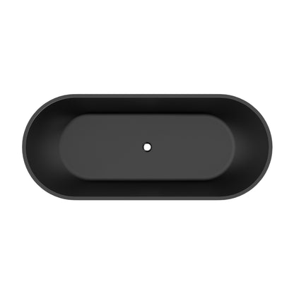 Freestanding 1650mm Oval Bath, Bathtub - Matt Black