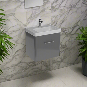 Bathroom 100% Waterproof 1 Drawer Wall Hung Unit With Basin 600mm - Balmorals London Form - The Bathroom Quarter