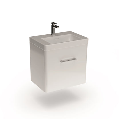 Bathroom 100% Waterproof 1 Drawer Wall Hung Unit With Basin 600mm - Balmorals London Form