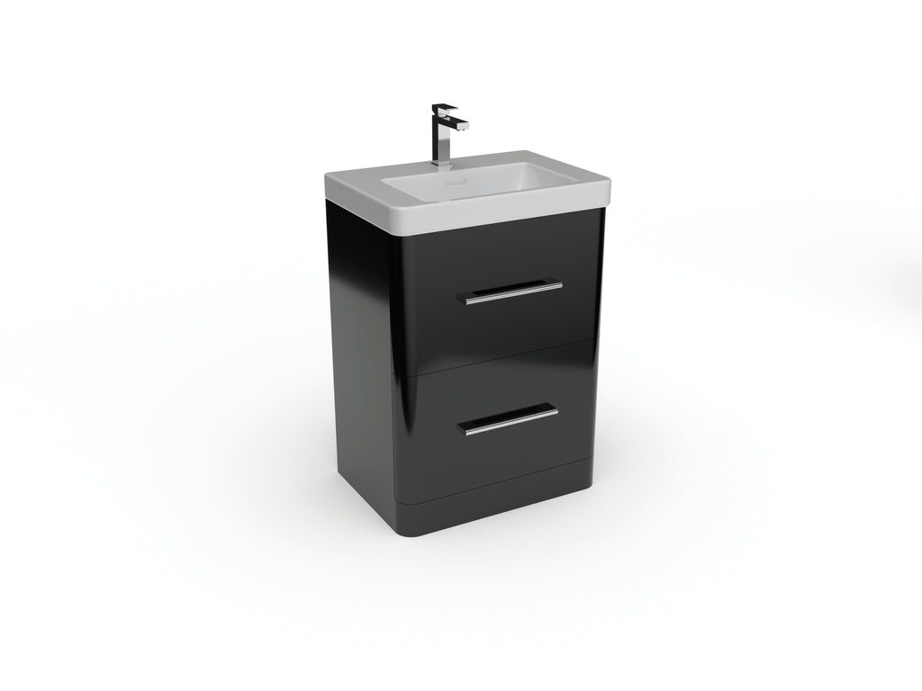 Bathroom Floor Standing 2 Drawers Unit With Basin 600mm Balmorals London Form - The Bathroom Quarter
