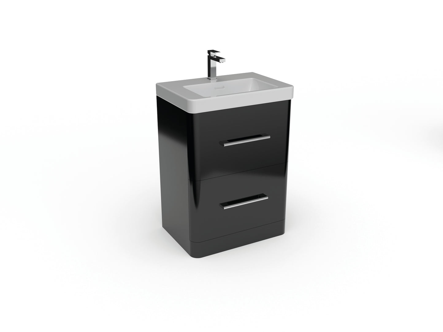 Bathroom Floor Standing 2 Drawers Unit With Basin 600mm Balmorals London Form