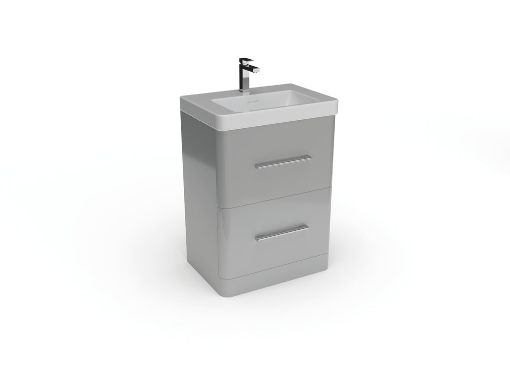 Bathroom Floor Standing 2 Drawers Unit With Basin 600mm Balmorals London Form - The Bathroom Quarter