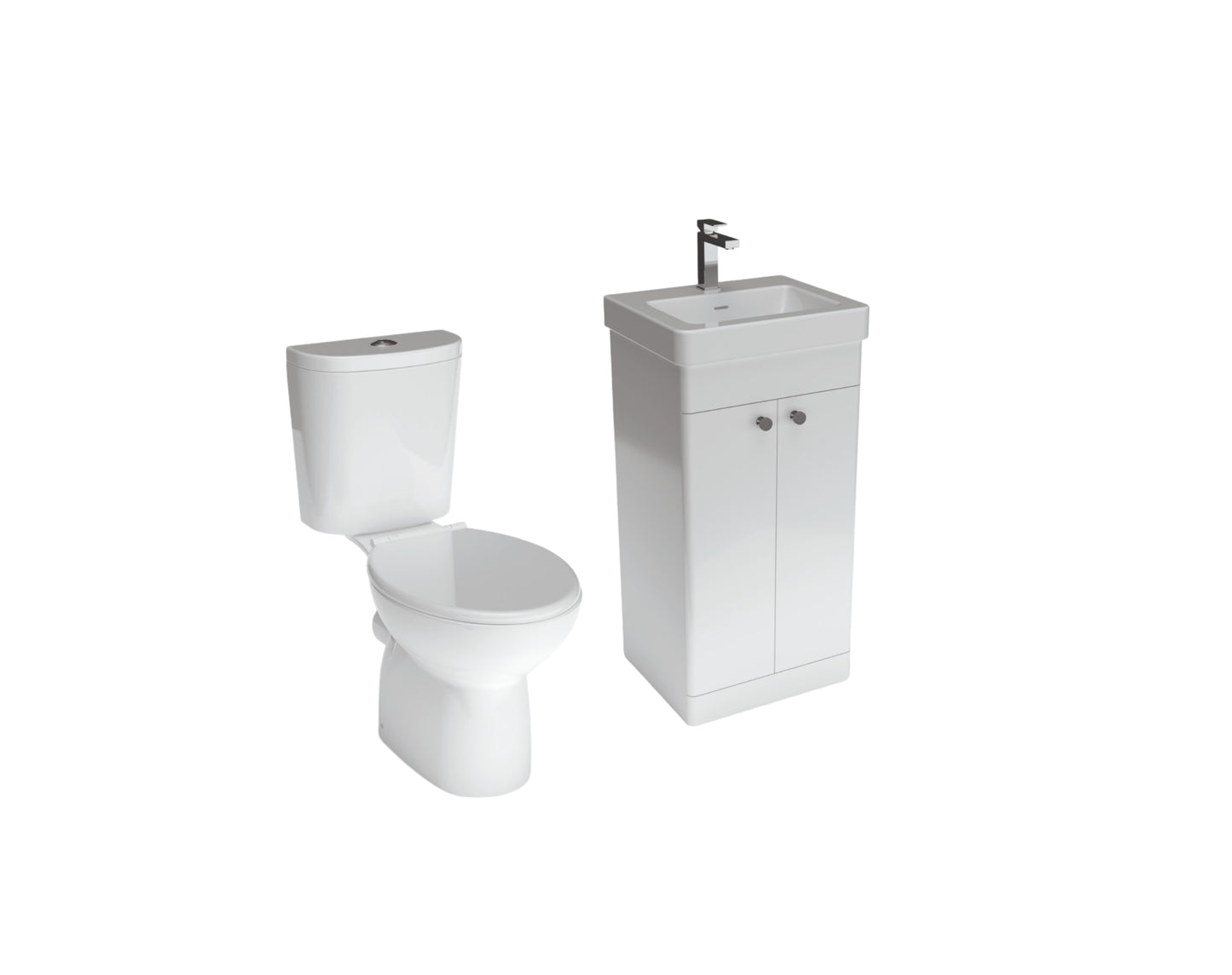 4 Piece Bathroom Suite Rimless Toilet Vanity Wash Basin - Warwick