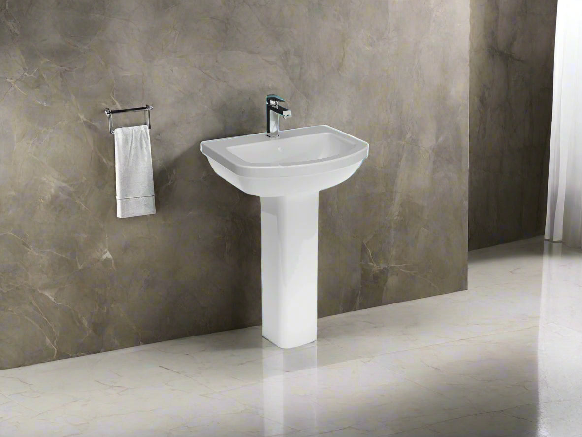 GAMME 600 Wash Basin and Pedestal 530mm - Bathroom Quarter