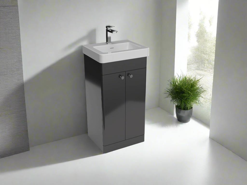 GAMME 600 - Floor-standing 450 Bathroom Vanity Unit with Wash Basin - The Bathroom Quarter