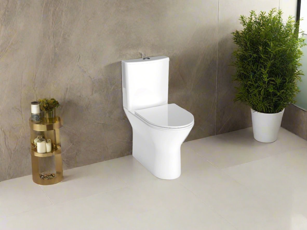 Wallace - 450 mm Raised Height Rimless Close Coupled, Flush to Wall Set - The Bathroom Quarter