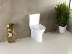 Wallace - 450 mm Raised Height Rimless Close Coupled, Flush to Wall Set - The Bathroom Quarter