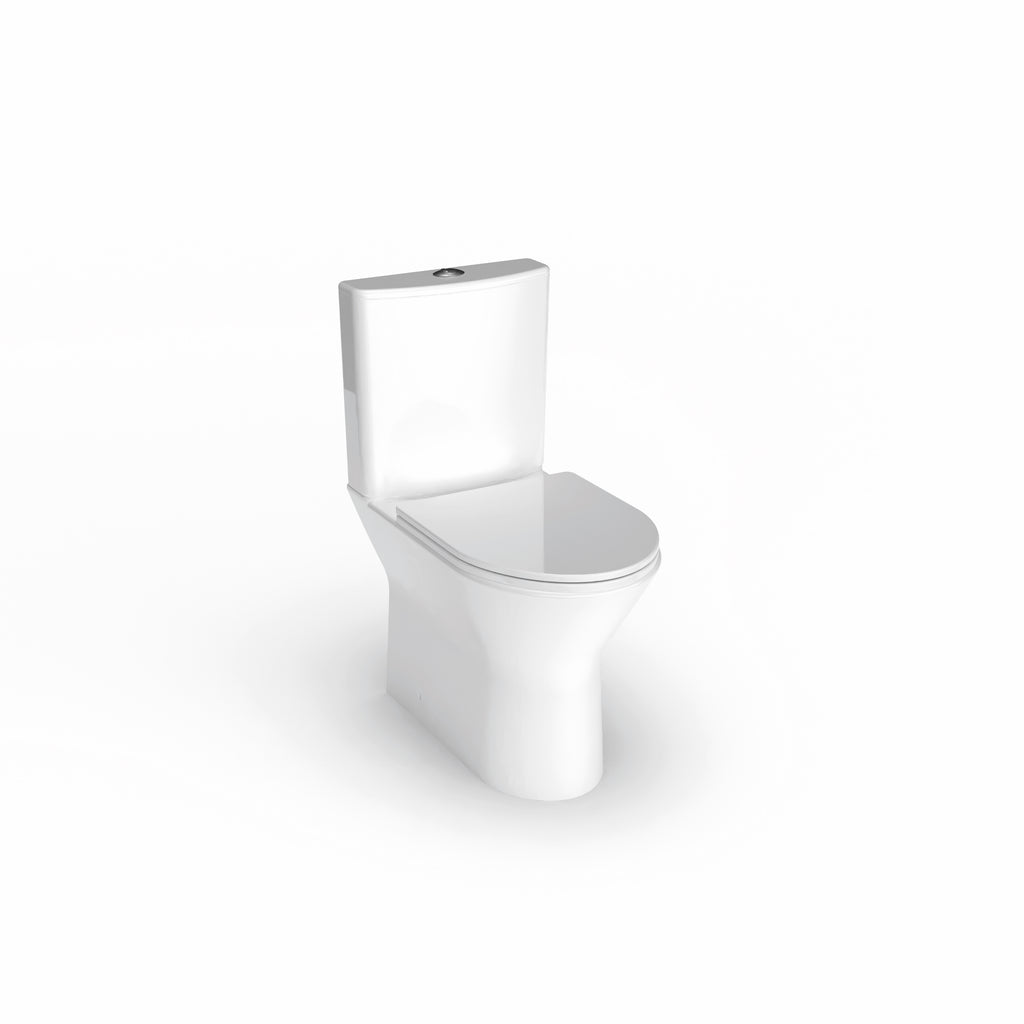 Wallace - Rimless Close Coupled WC Set, Flush to Wall (Short Projection) - The Bathroom Quarter