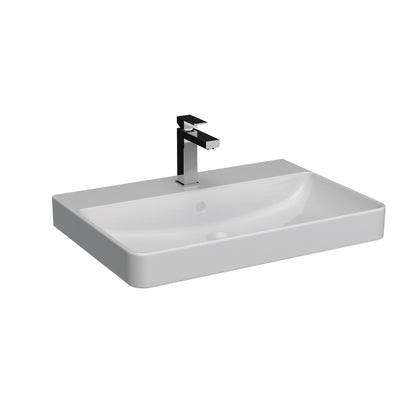 Bathroom 600mm Wall Hung 2 Drawer Vanity Unit with Basin - White or Grey - Balmorals London