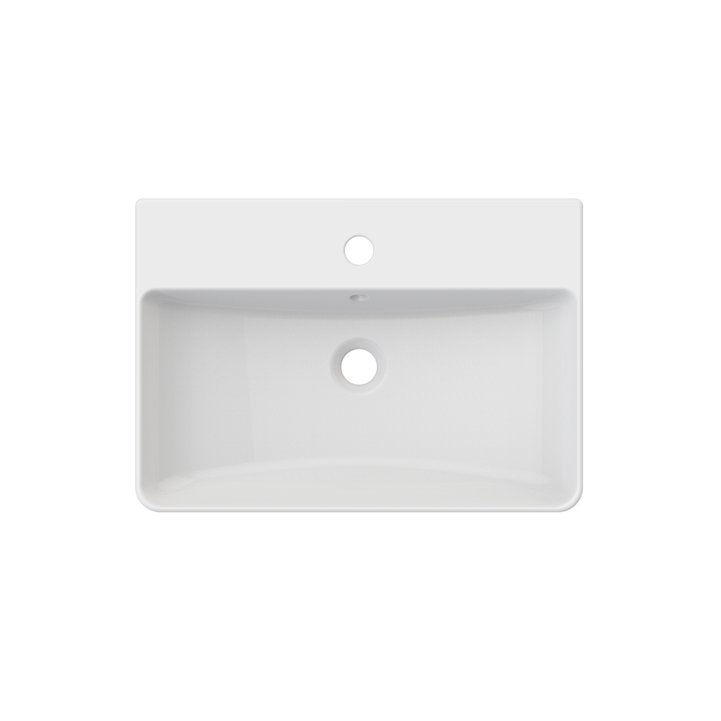 Bathroom 600mm Wall Hung 2 Drawer Vanity Unit with Basin - White or Grey - Balmorals London