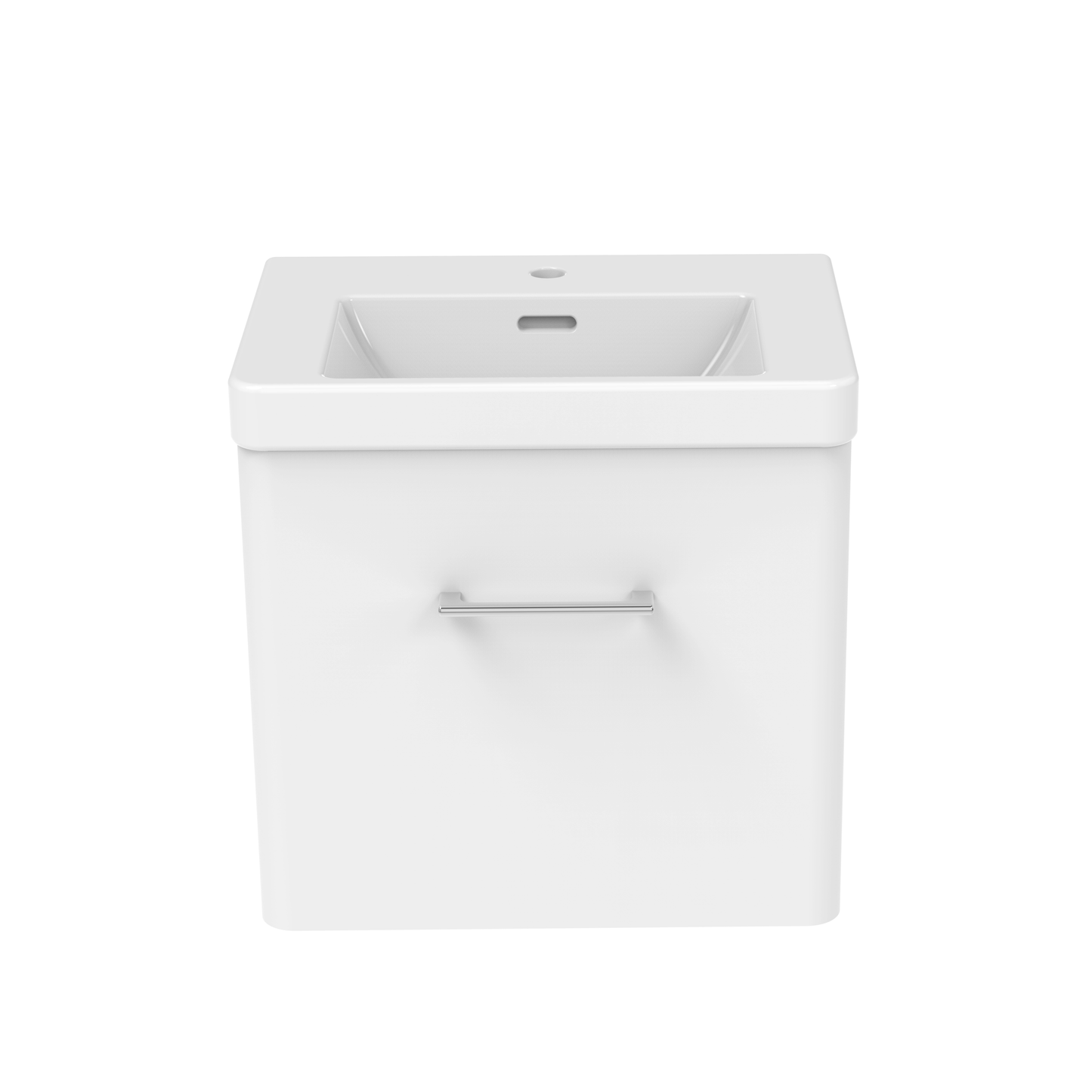 Bathroom 100% Waterproof 1 Drawer Wall Hung Unit With Basin 600mm - Balmorals London Form