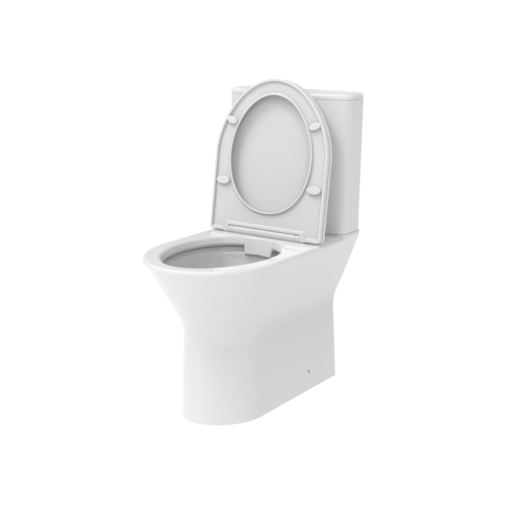 Wallace - Rimless Close Coupled WC Set, Flush to Wall (Short Projection) - The Bathroom Quarter