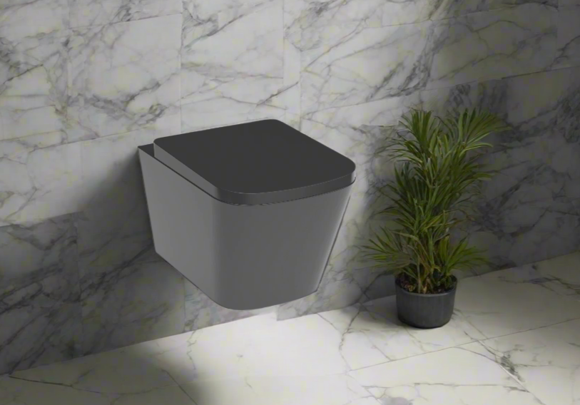Nero Matt Black Wall Hung Pan with Soft Close Seat