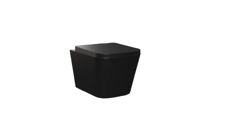 Nero Matt Black Wall Hung Pan with Soft Close Seat