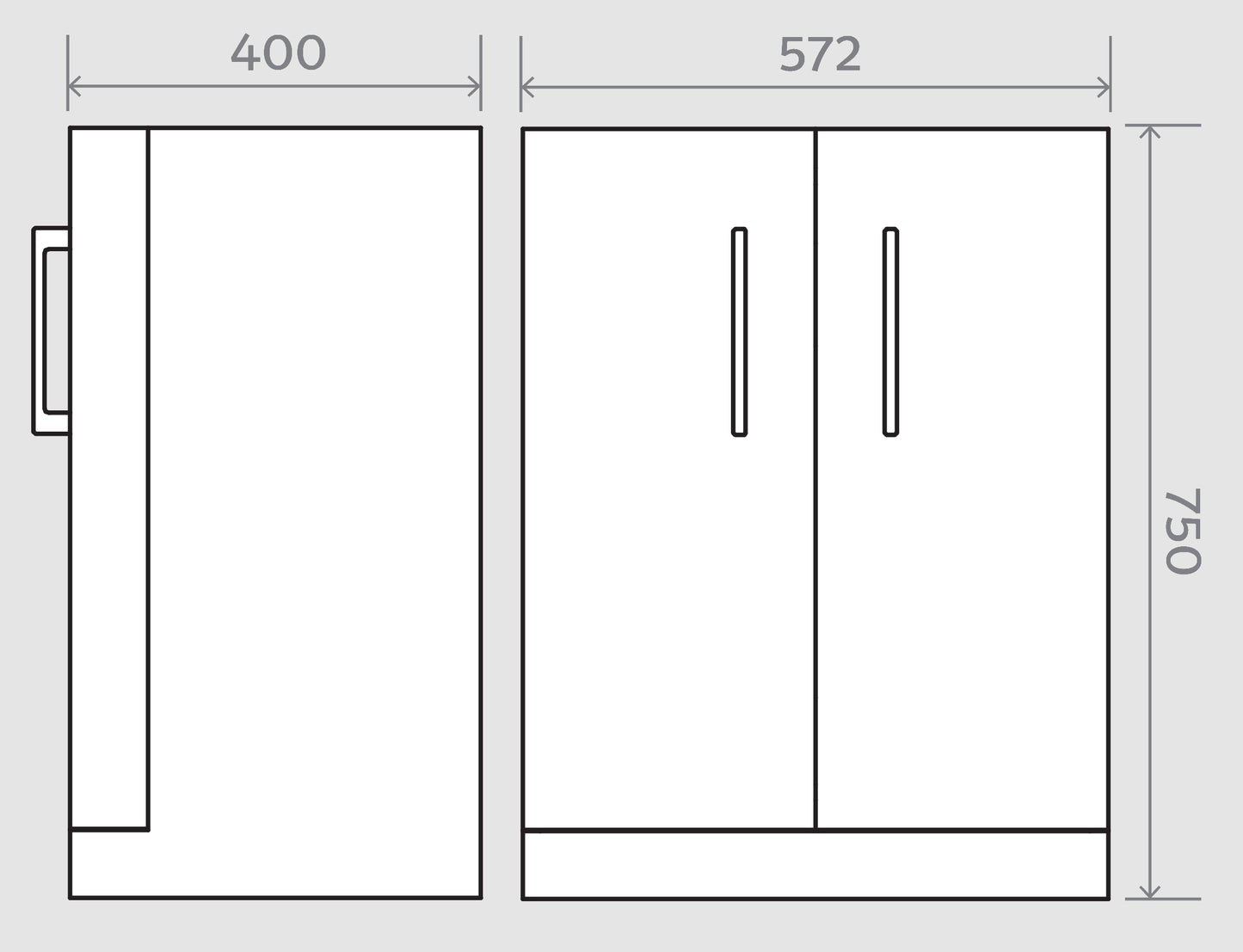 Bathroom 100% Waterproof Floor / Freestanding Vanity 2 Doors Unit With Ceramic Basin 600mm - Balmorals London Form