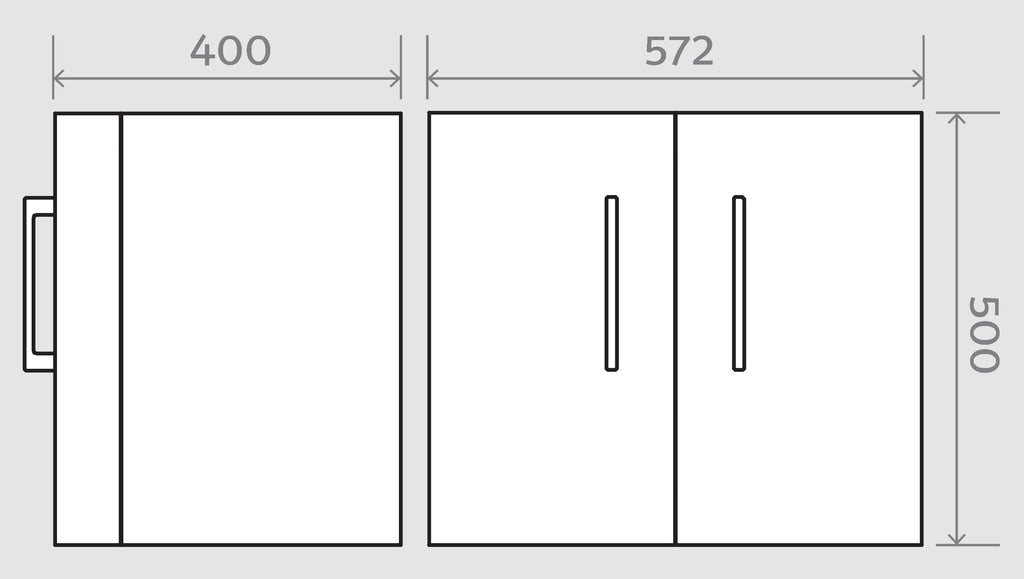 100% Waterproof 2 Door 600 Vanity Unit With Basin 580mm - The Bathroom Quarter