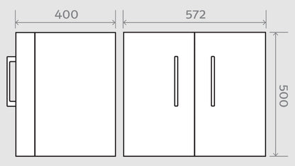 100% Waterproof 2 Door 600 Vanity Unit With Basin 580mm