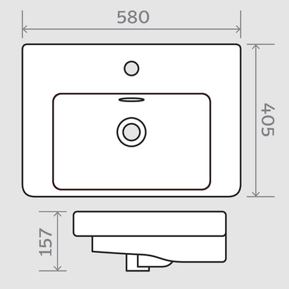 100% Waterproof 2 Door 600 Vanity Unit With Basin 580mm