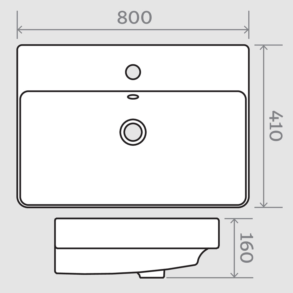 Wallace - 800mm Wash Basin with 1 Tap Hole - The Bathroom Quarter