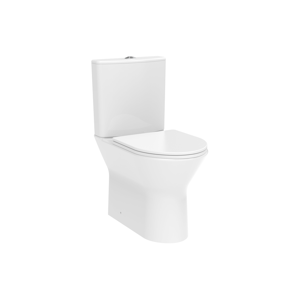 Wallace - Rimless Close Coupled WC Set, Flush to Wall (Short Projection) - The Bathroom Quarter