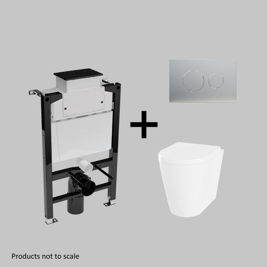 Back To Wall Rimless WC Pan with Concealed Cistern Frame -  Barford