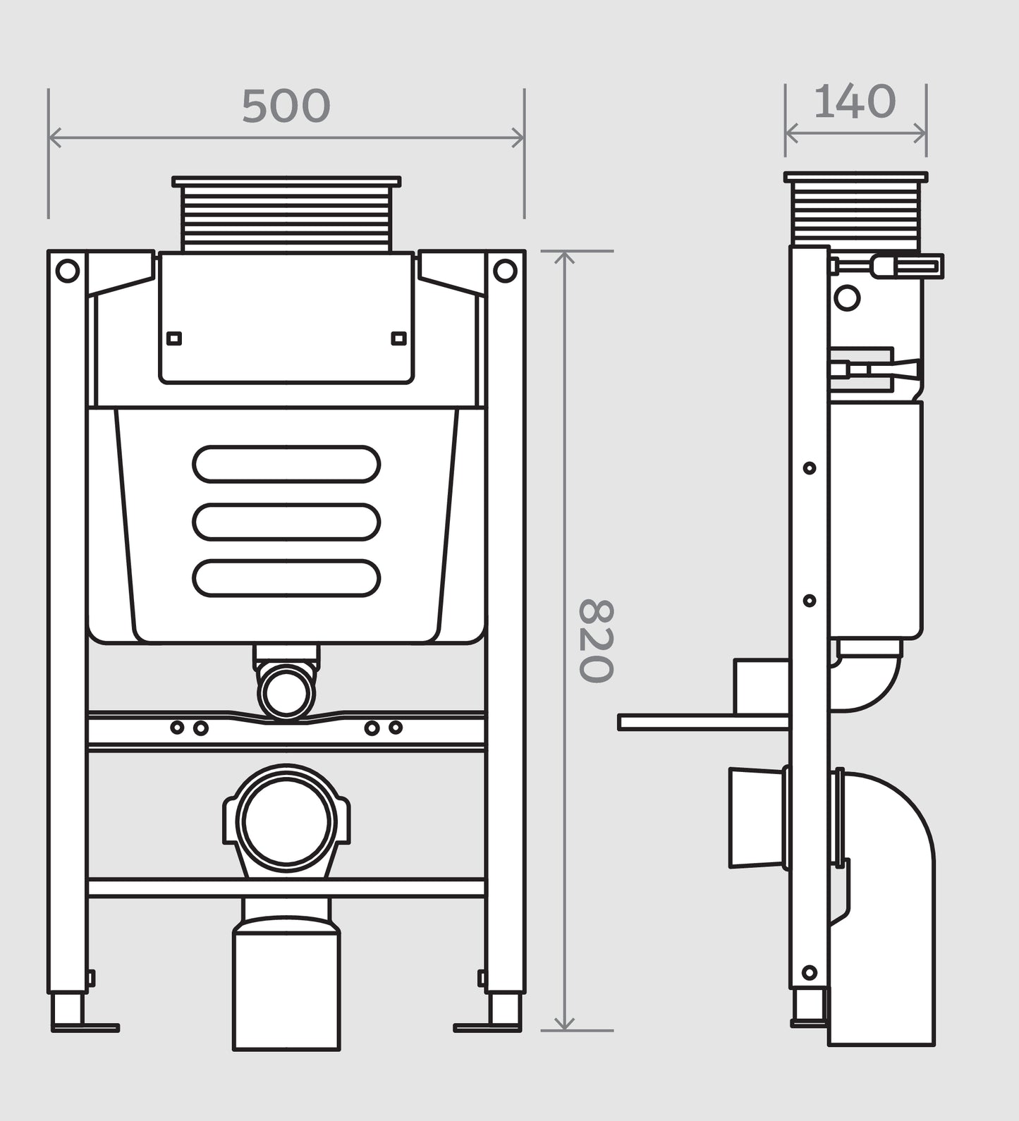 Concealed Cistern Frame with WRAS Approved Pneumatic Cistern Fitting - Warwick