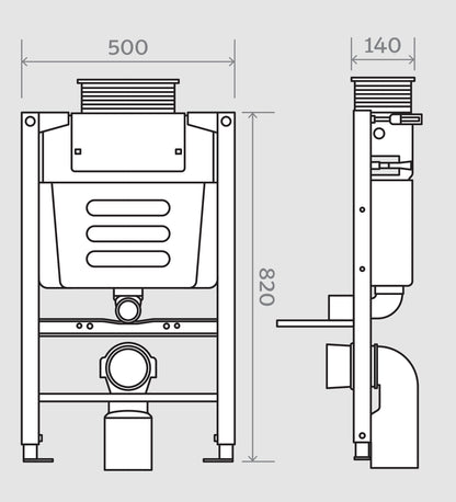Concealed Cistern Frame with WRAS Approved Pneumatic Cistern Fitting - Warwick