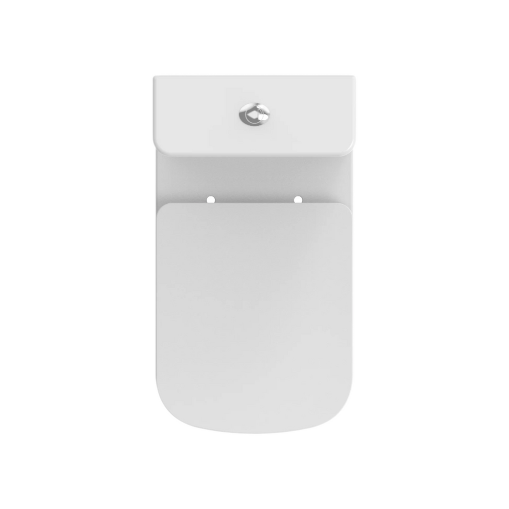 Rimless Close Coupled WC Pan, Cistern, Seat, Open Back Set - WRAS Approved - Unique Square Design - Holme - The Bathroom Quarter