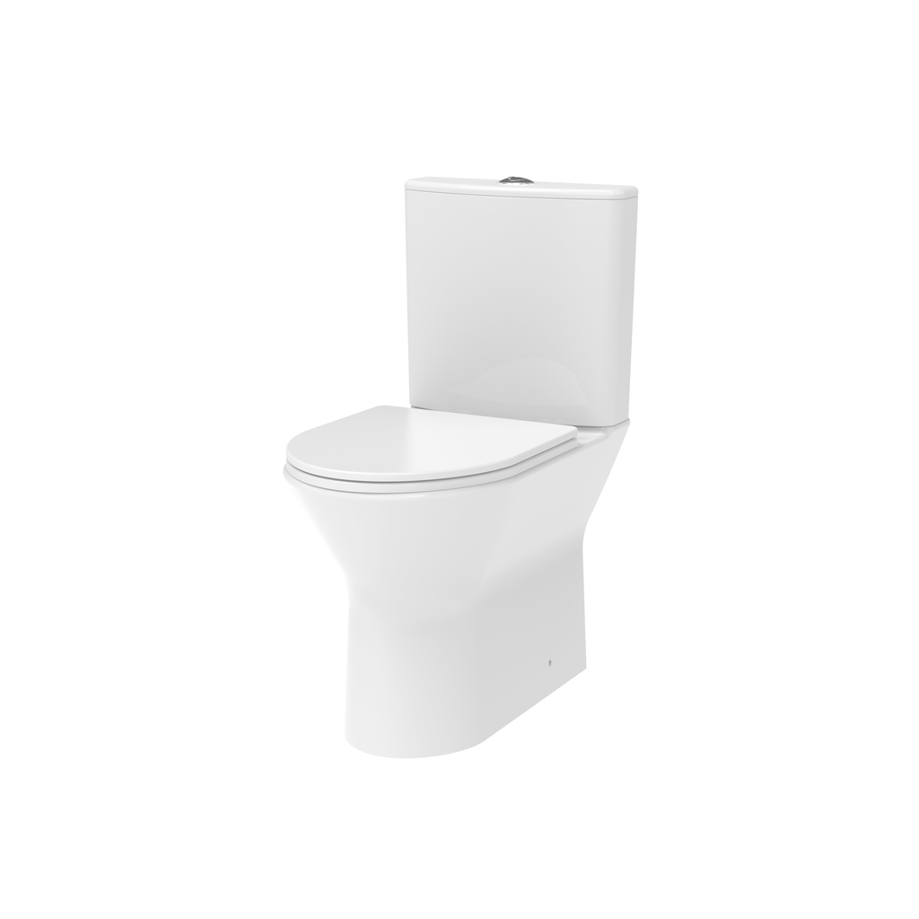 Wallace - Rimless Close Coupled WC Set, Flush to Wall (Short Projection) - The Bathroom Quarter