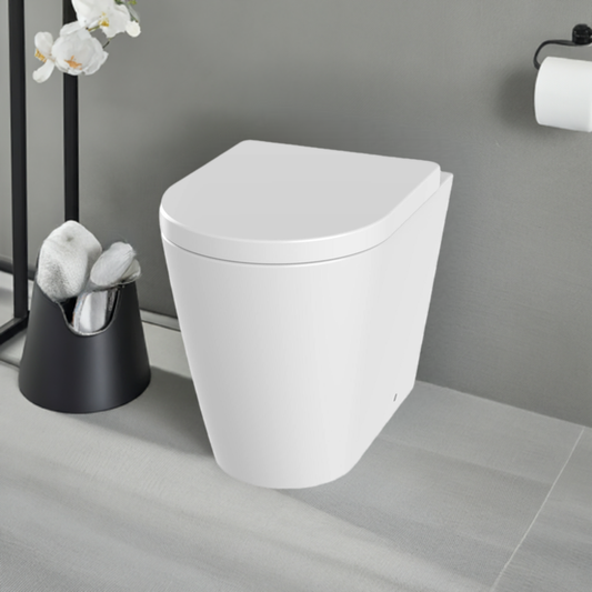 Back To Wall Rimless Pan White Toilet -  Barford