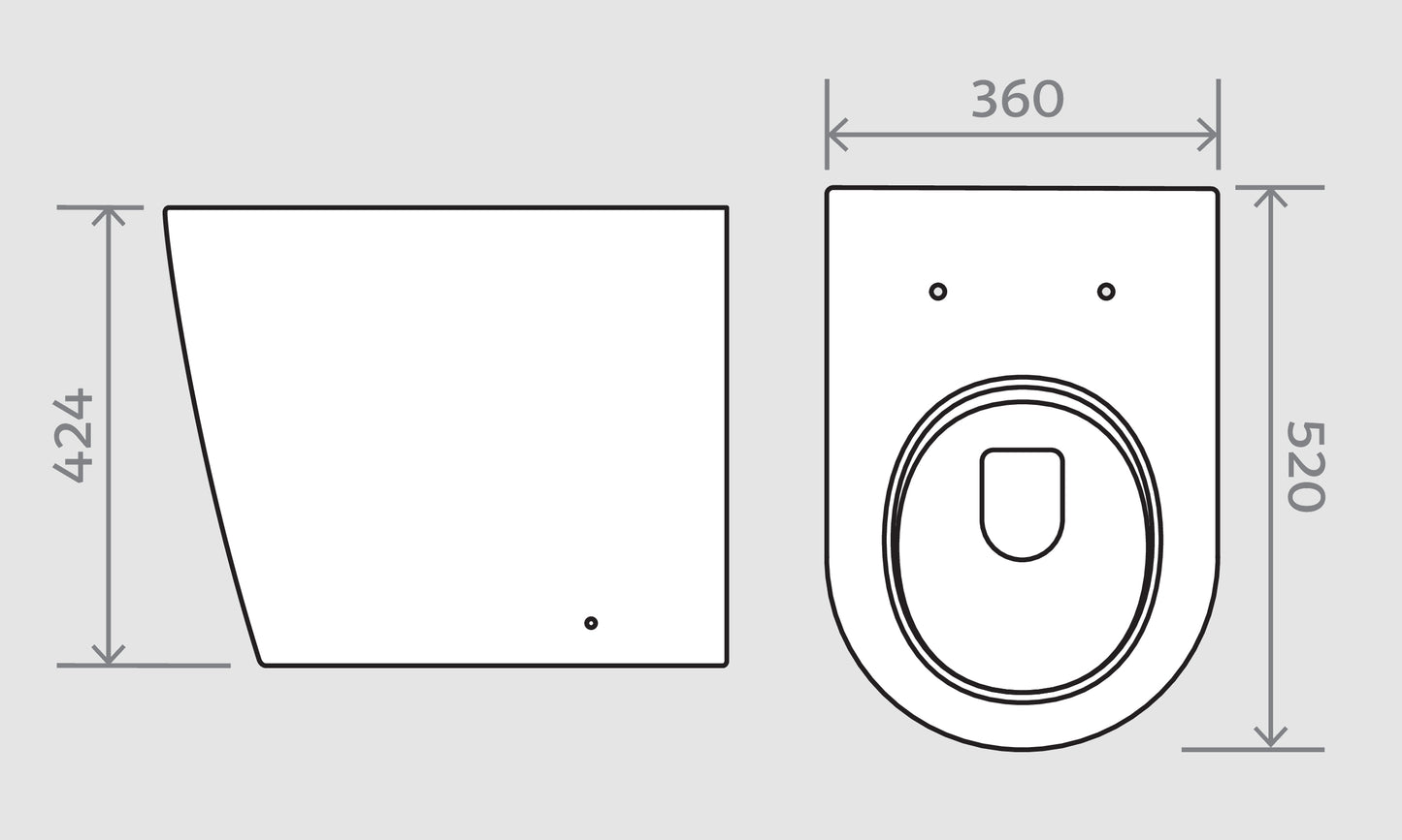 Back To Wall Rimless Pan White Toilet -  Barford